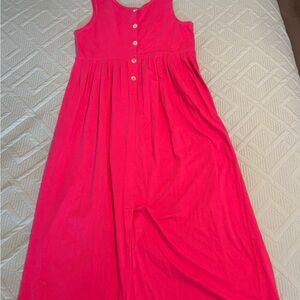 Pierre Cardin Women's Maxi Dress Pink Sleeveless Scoop Neck Pullover Size M